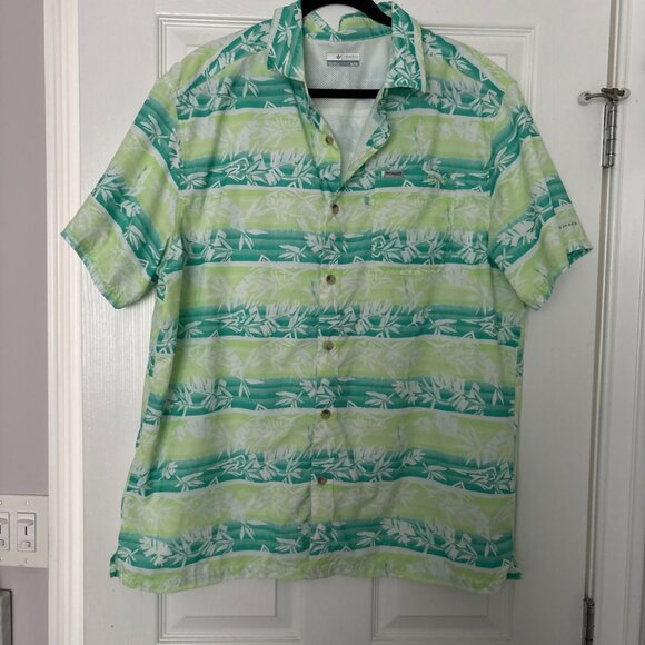 Other - Columbia Men’s Super Slack Tide Camp Shirt Moisture Wicking, Lime Glow Ombre XL